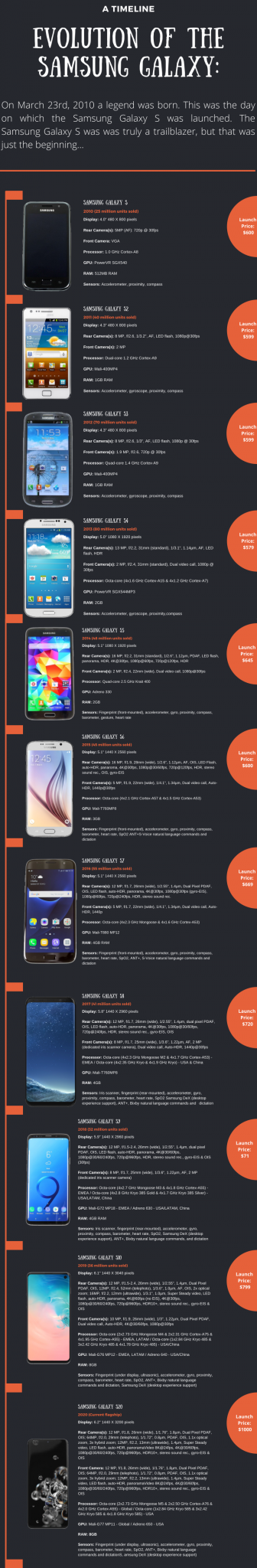 all samsung phones list in order