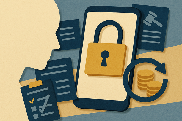 Colorful cutout of iPhone with dollar sign and iPhone 16 on screen