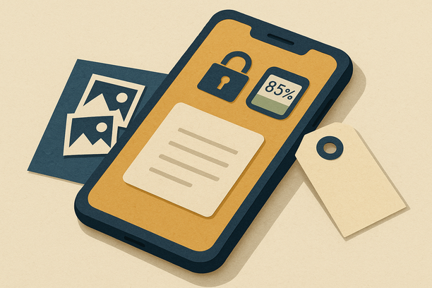 Colorful cutout of iPhone with dollar sign and iPhone 16 on screen