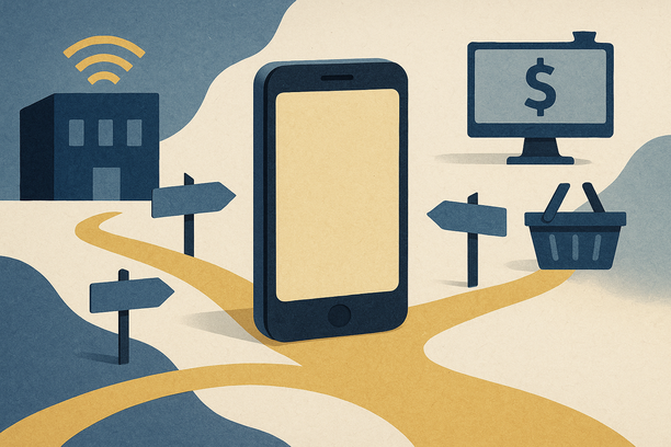 Colorful cutout of iPhone with dollar sign and iPhone 16 on screen