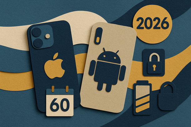 Colorful cutout of iPhone with dollar sign and iPhone 16 on screen